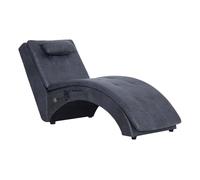 Vidaxl diván de masaje con almohada de piel de ante artificial gris