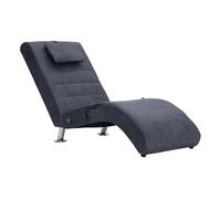 Vidaxl diván de masaje con almohada de piel de ante artificial gris
