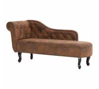 vidaXL Diván de Piel de Ante Artificial Canapé Tumbona Sillones Sofás Mobiliario Muebles Asientos Sillas Camas Colchones Casa Hogar Oficina Marrón