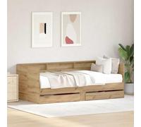 vidaXL - Cama de día con cajones (roble artesanal, madera de ingeniería)