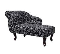 Vidaxl diván de tela blanca y negra