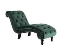 vidaXL Diván de Terciopelo Verde Mobiliario Decoración de Casa Hogar Descanso Acolchado Grueso Suave al Tacto Diseño Voluta Elegante Cómodo Ergonómico