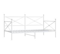 vidaXL Diván sin colchón Blanco 107x203 cm Acero, diván con Nido, sofá Cama, sofá diván, divanes con Nido, Cama de Invitados, sofá Cama