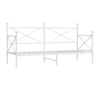 vidaXL Diván sin colchón Blanco 90x190 cm Acero, diván con Nido, sofá Cama, sofá diván, divanes con Nido, Cama de Invitados, sofá Cama