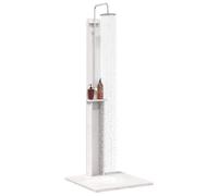 vidaXL Ducha al aire libre blanca 75 x 76 x 217 cm pino macizo alfresco ducha moderna de acero objeto de jardín resistente a la intemperie exterior funcional patio diseño contemporáneo