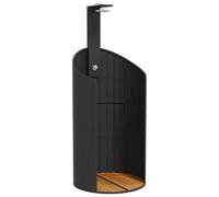 vidaXL Ducha de Exterior, Ducha con Rociador Giratorio, Ducha para Piscina, Mueble para Patio Jardín, Ratán PE y Madera Acacia Negro