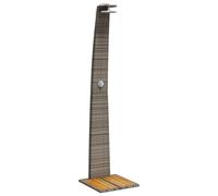 vidaXL Ducha de Exterior ratán PE y Madera Acacia Gris 55x60x224 cm