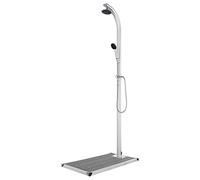 vidaXL Ducha de jardín con Base Gris 220 cm Aluminio