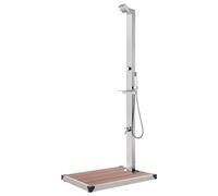 vidaXL Ducha de jardín con Base marrón 225 cm Acero Inoxidable