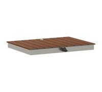 VidaXL Ducha de jardín WPC y acero inoxidable 201 marrón, ducha ajustable, diseño antideslizante, atracción jardín, móvil, baño exterior, ocio, compacto