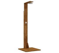 vidaXL Ducha Exterior 219 cm Natural, Ducha Exterior Moderna, estación de Enjuague de Madera de Acacia Ajustable, Cabeza rotativa de Acero Inoxidable, Resistente al Mal