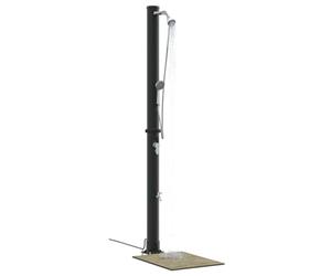vidaXL Ducha Solar al Aire Libre 20 l PVC y Aluminio Negro | Los apoyabrazos manuales te dejan poner la altura a tu gusto, Hecha de plástico sintético impermeable y metal,