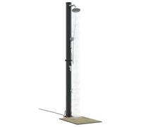 vidaXL Ducha Solar al Aire Libre Negro 217 cm PVC y Aluminio, Ducha cilíndrica Moderna, baño Eco-amigable para el Exterior, Materiales Resistentes al Sol, terraza con calefacción Solar