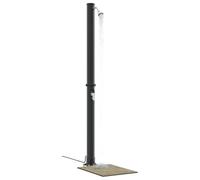 vidaXL Ducha Solar al Aire Libre Negro 217 cm PVC y Aluminio, Ducha cilíndrica Moderna, baño Eco-amigable para el Exterior, Materiales Resistentes al Sol, terraza con calefacción Solar