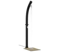 vidaXL Ducha solar con alcachofa de PVC, ABS, aleación de zinc negro, ducha solar moderna para jardín y terraza, resistente, ecológica, con kit de control de temperatura