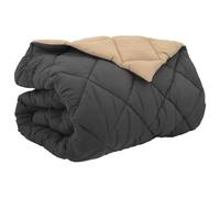 vidaXL Edredón de Invierno Antracita y Tono Arena 240 x 260 cm, Dormitorio, Rectangular, Minimalista, Ligero, Transpirable, Diseño para Confort, Estética Moderna y Funcionalidad en Armonía