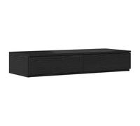 vidaXL Elegante Mesa de Noche de Roble Negro Mesita Minimalista con 2 Cajones Material MDF Ideal para Dormitorios Compacta 90 X 36.5 16.5 cm Diseño Moderno Decoración del Hogar Estilosa Muebles Almace