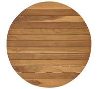 vidaXL Encimera Ø 50 x 3,5 Redondo Madera de teca maciza Natural, Mesa de teca, diseño moderno, mueble para casa, escritorio interior, exterior, pieza personalizada, color marrón
