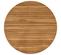 vidaXL Encimera Ø 90 x 3,5 Redondo Madera de teca maciza Natural, Mesa de teca, diseño moderno, mueble para casa, escritorio interior, exterior, pieza personalizada, color marrón