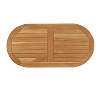 vidaXL Encimera 80 x 40 x 2,5 cm Ovalado Madera de teca maciza Natural, Mesas modernas de cocina y oficina en madera de teca, superficies marrones sólidas, muebles versátiles