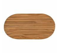 vidaXL Encimera 80 x 40 x 3,5 cm Ovalado Madera de teca maciza Natural, Superficie de teca elegante, mesa de comedor moderna, mueble funcional y con estilo