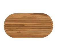 vidaXL Encimera 90 x 45 x 3,5 cm Ovalado Madera de teca maciza Natural, Superficie de teca elegante, mesa de comedor moderna, mueble funcional y con estilo