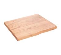 vidaXL Encimera para baño y tocador, madera maciza tratada, marrón claro