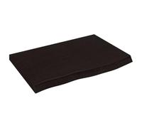 vidaXL Encimera de baño, tablero de mueble, madera maciza tratada, marrón oscuro
