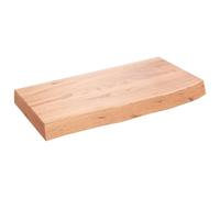 VidaXL Encimera de Baño Plegable - Tablero de Mesa, Estantería Escritorio, Armario - Madera Maciza Tratada Marrón Claro