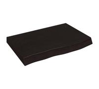vidaXL Encimera de Baño, Tablero de Mueble Armario Tocador, Superficie de Mesa Escritorio, Estantería para Casa, Madera Maciza Tratada Marrón Oscuro