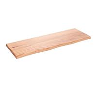 vidaXL Encimera de Baño, Tablero de Tocador, Tabla de Escritorio Mesa, Encimera de Armario Estantería Mueble, Madera Maciza Tratada Marrón Claro