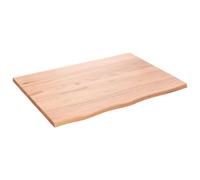 vidaXL Encimera de Baño, Tablero de Tocador, Tabla de Escritorio Mesa, Encimera de Armario Estantería Mueble, Madera Maciza Tratada Marrón Claro