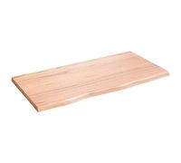 vidaXL Encimera de Baño, Tablero de Tocador, Tabla de Escritorio Mesa, Encimera de Armario Estantería Mueble, Madera Maciza Tratada Marrón Claro