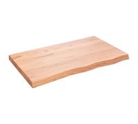 vidaXL Encimera de Baño, Tablero Plegable de Mesa, Encimera de Estantería Escritorio, Encimera para Armario, Madera Maciza Tratada Marrón Claro