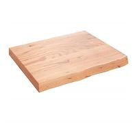 vidaXL Encimera de Baño, Tablero Plegable de Mesa, Encimera de Estantería Escritorio, Encimera para Armario, Madera Maciza Tratada Marrón Claro