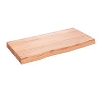 vidaXL Encimera de Baño, Tablero Plegable de Mesa, Encimera de Estantería Escritorio, Encimera para Armario, Madera Maciza Tratada Marrón Claro