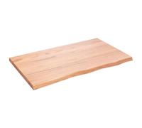 vidaXL Encimera baño Madera Maciza tratada marrón Claro 100x60x(2-4) cm