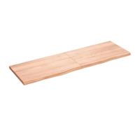 vidaXL Encimera de Baño, Tablero Plegable de Mesa, Encimera de Estantería Escritorio, Encimera para Armario, Madera Maciza Tratada Marrón Claro