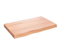 vidaXL Encimera de Baño, Tablero Plegable de Mesa, Encimera de Estantería Escritorio, Encimera para Armario, Madera Maciza Tratada Marrón Claro