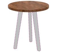 vidaXL Encimera Marrón Claro Ø 50 x 2,5 cm Madera de Roble Sólido, Mesa Redonda rústica de Roble, diseño Reversible, Superficie Elegante, Mueble Funcional para casa