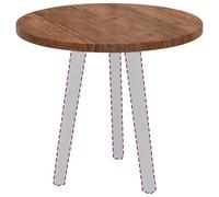 vidaXL Encimera Marrón Claro Ø 60 x 2,5 cm Madera de Roble Sólido, Mesa Redonda rústica de Roble, diseño Reversible, Superficie Elegante, Mueble Funcional para casa