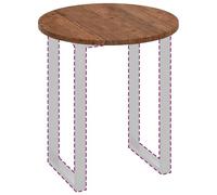 vidaXL Encimera Marrón Claro Ø 70 x 2,5 cm Madera de Roble Sólido, Mesa Redonda rústica de Roble, diseño Reversible, Superficie Elegante, Mueble Funcional para casa