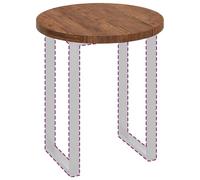 vidaXL Encimera Marrón Claro Ø 70 x 4 cm Madera de Roble Sólido, Mesa Redonda rústica de Roble, diseño Reversible, Superficie Elegante, Mueble Funcional para casa