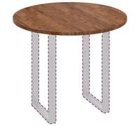 vidaXL Encimera Marrón Claro Ø 90 x 2,5 cm Madera de Roble Sólido, Mesa Redonda rústica de Roble, diseño Reversible, Superficie Elegante, Mueble Funcional para casa