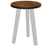 vidaXL Encimera Marrón Oscuro Ø 40 x 2,5 cm Madera de Roble Sólido, Mesa Redonda rústica de Roble, diseño Reversible, Superficie Elegante, Mueble Funcional para casa