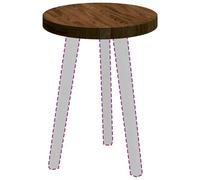 vidaXL Encimera Marrón Oscuro Ø 40 x 4 cm Madera de Roble Sólido, Mesa Redonda rústica de Roble, diseño Reversible, Superficie Elegante, Mueble Funcional para casa