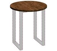 vidaXL Encimera Marrón Oscuro Ø 70 x 2,5 cm Madera de Roble Sólido, Mesa Redonda rústica de Roble, diseño Reversible, Superficie Elegante, Mueble Funcional para casa