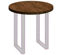 vidaXL Encimera Marrón Oscuro Ø 80 x 4 cm Madera de Roble Sólido, Mesa Redonda rústica de Roble, diseño Reversible, Superficie Elegante, Mueble Funcional para casa