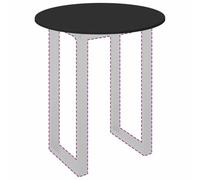 vidaXL Encimera Negro 70 x 70 x 1,5 cm Madera de ingeniería, Una Mesa de jardín Redonda, Moderna para Exteriores, Muebles de terraza, Superficie Resistente de Madera