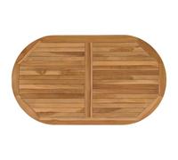 vidaXL Encimera Ovalado Madera de teca maciza Natural, Mesas modernas de cocina y oficina en madera de teca, superficies marrones sólidas, muebles versátiles